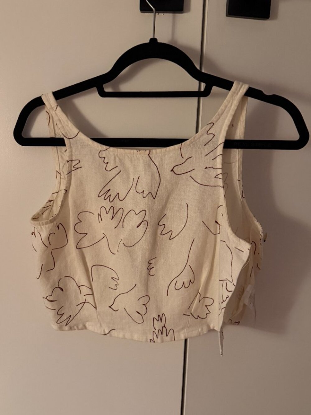 Paloma Wool ecru linen crop top